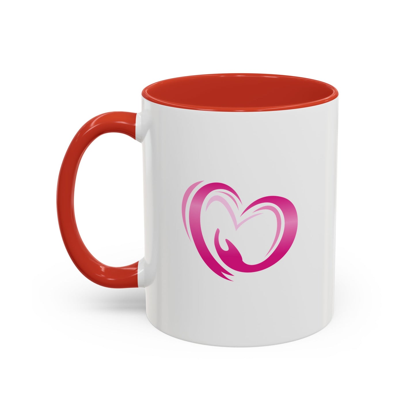 Pink Heart Mother & Baby Coffee Mug — Breastfeeding Support Accent Mug (11/15 oz)