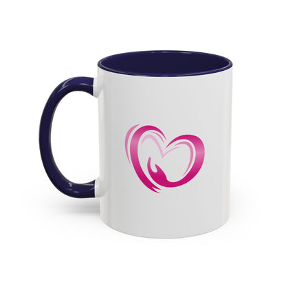 Pink Heart Mother & Baby Coffee Mug — Breastfeeding Support Accent Mug (11/15 oz)