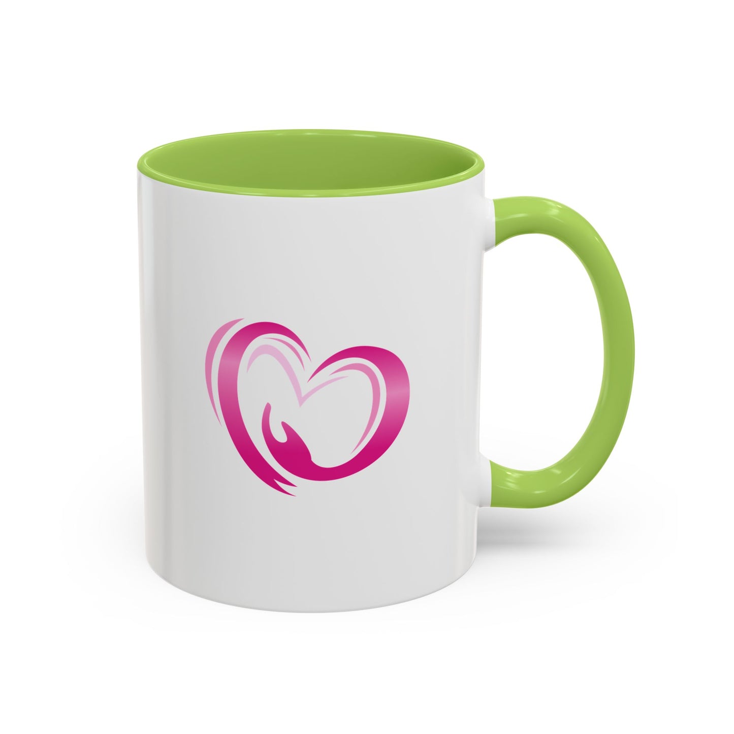 Pink Heart Mother & Baby Coffee Mug — Breastfeeding Support Accent Mug (11/15 oz)
