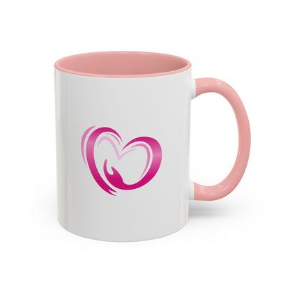 Pink Heart Mother & Baby Coffee Mug — Breastfeeding Support Accent Mug (11/15 oz)