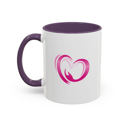Pink Heart Mother & Baby Coffee Mug — Breastfeeding Support Accent Mug (11/15 oz)