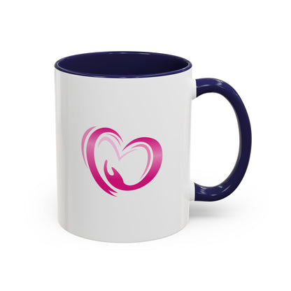 Pink Heart Mother & Baby Coffee Mug — Breastfeeding Support Accent Mug (11/15 oz)