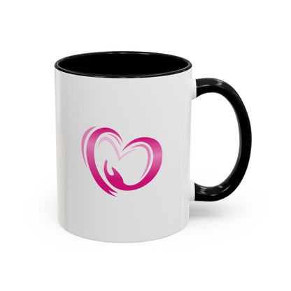 Pink Heart Mother & Baby Coffee Mug — Breastfeeding Support Accent Mug (11/15 oz)