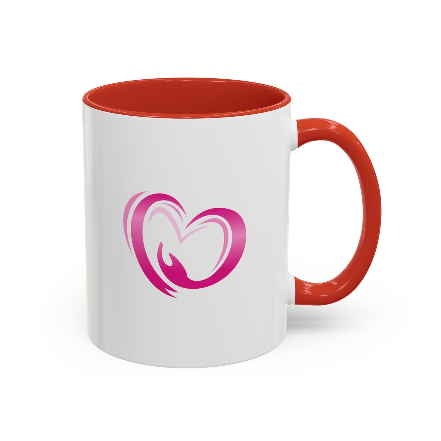 Pink Heart Mother & Baby Coffee Mug — Breastfeeding Support Accent Mug (11/15 oz)