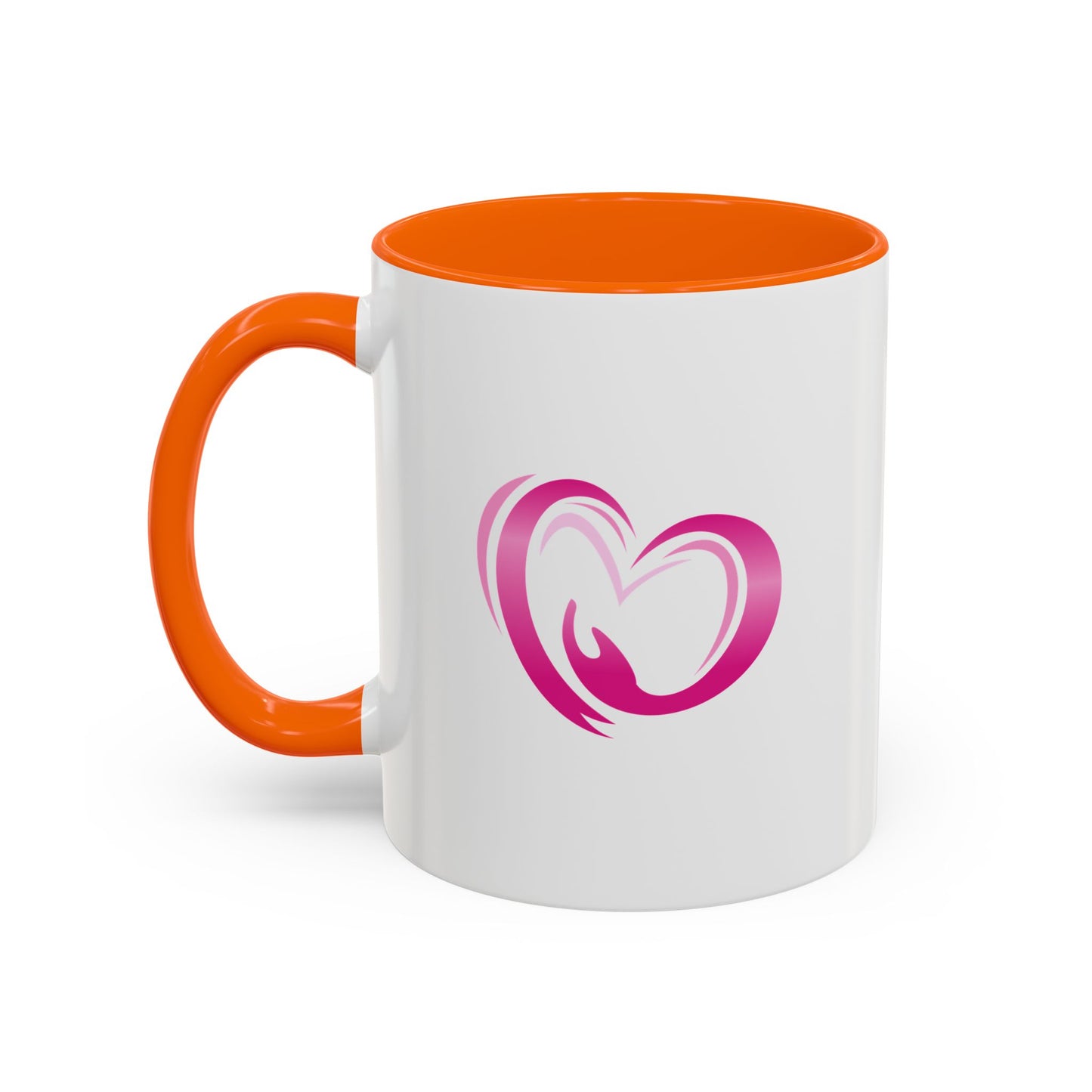 Pink Heart Mother & Baby Coffee Mug — Breastfeeding Support Accent Mug (11/15 oz)