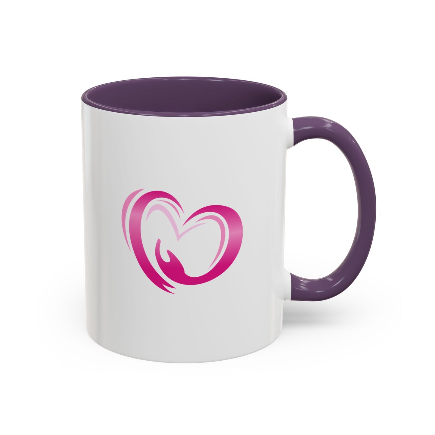 Pink Heart Mother & Baby Coffee Mug — Breastfeeding Support Accent Mug (11/15 oz)
