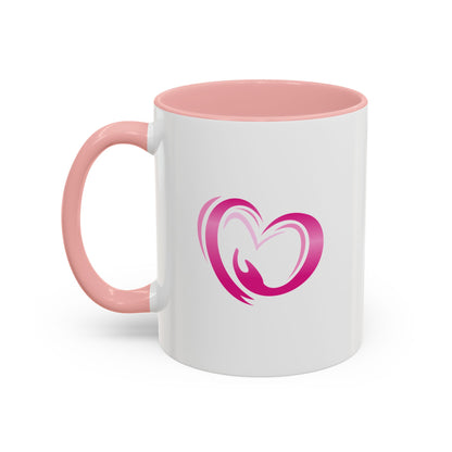 Pink Heart Mother & Baby Coffee Mug — Breastfeeding Support Accent Mug (11/15 oz)
