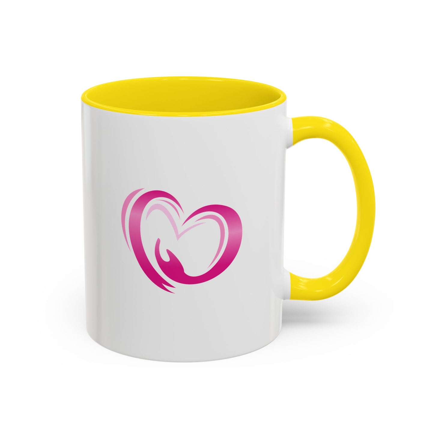Pink Heart Mother & Baby Coffee Mug — Breastfeeding Support Accent Mug (11/15 oz)