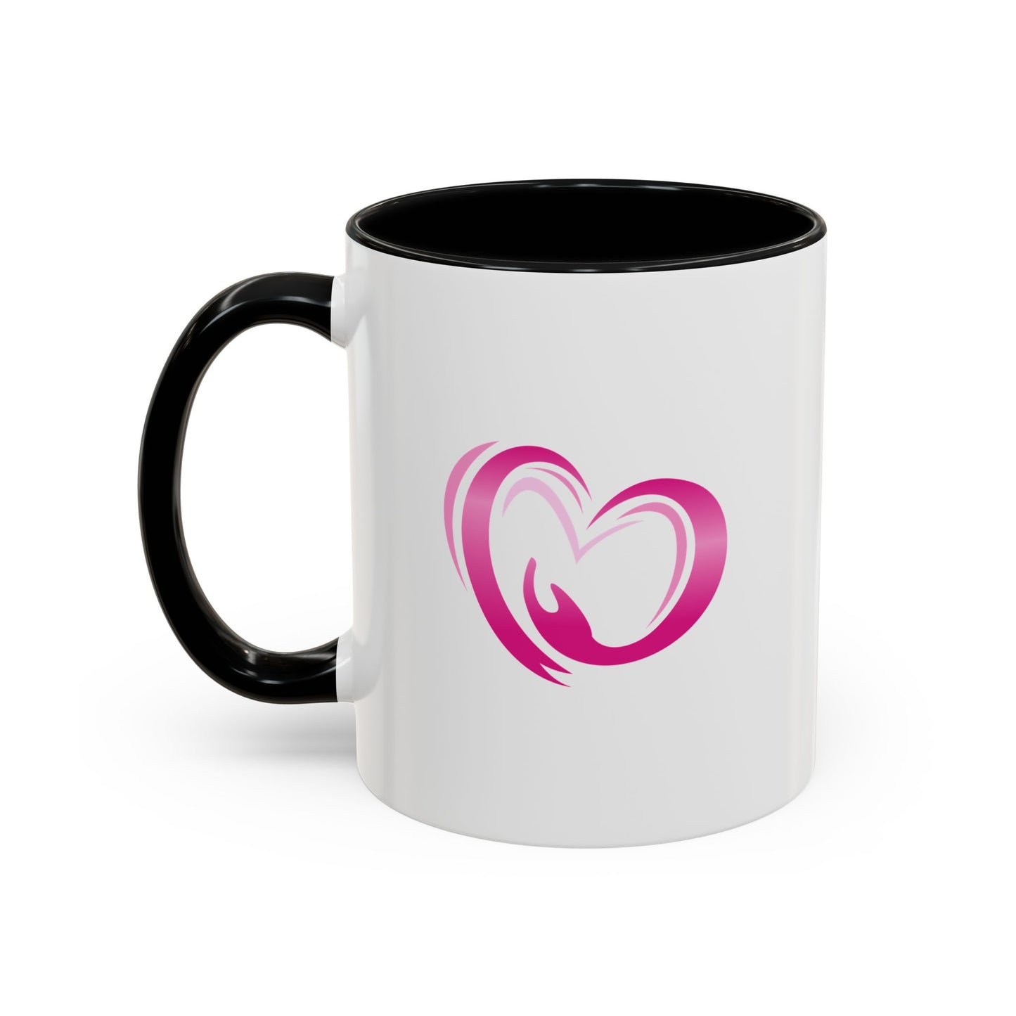Pink Heart Mother & Baby Coffee Mug — Breastfeeding Support Accent Mug (11/15 oz)