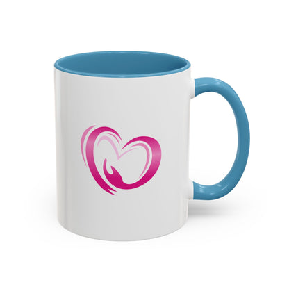Pink Heart Mother & Baby Coffee Mug — Breastfeeding Support Accent Mug (11/15 oz)