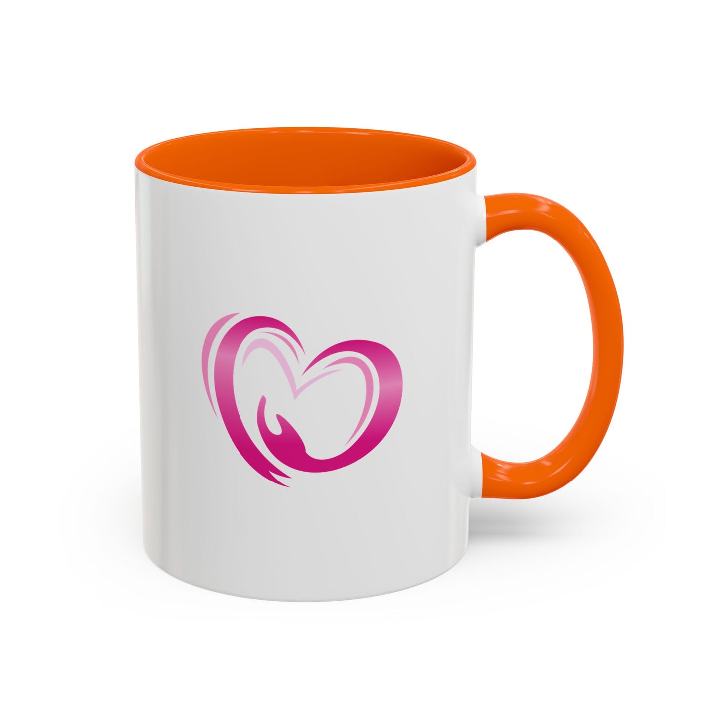 Pink Heart Mother & Baby Coffee Mug — Breastfeeding Support Accent Mug (11/15 oz)