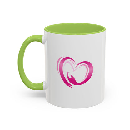 Pink Heart Mother & Baby Coffee Mug — Breastfeeding Support Accent Mug (11/15 oz)
