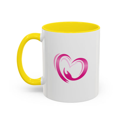 Pink Heart Mother & Baby Coffee Mug — Breastfeeding Support Accent Mug (11/15 oz)